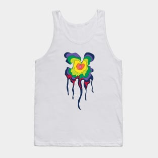 Trippy Drippy Tree Ring Shape Tank Top